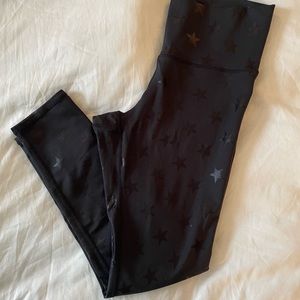 TEREZ Black tonal star high rise leggings